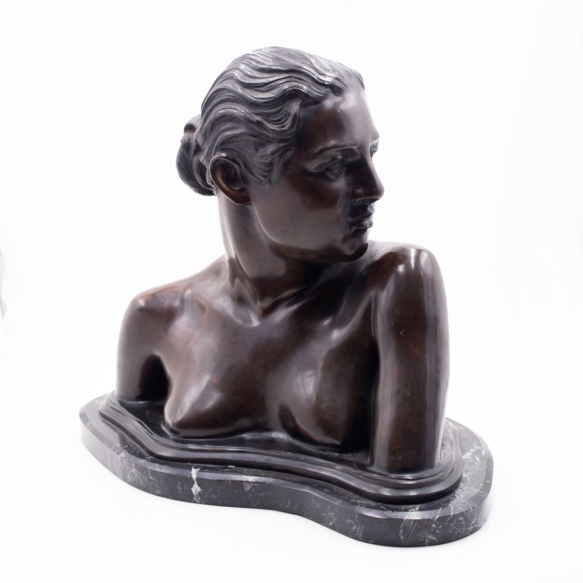 Vincenzo Gemito, “bust Of A Neapolitan Girl,” Signed, 1913/1920