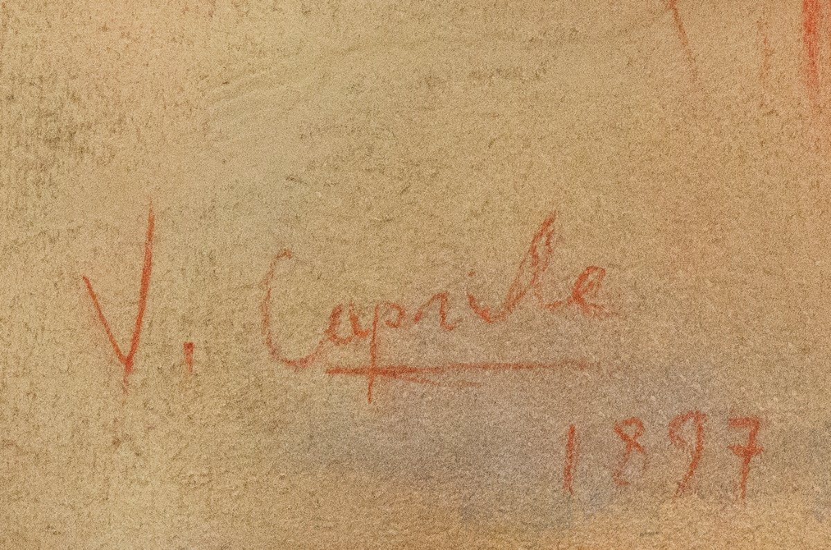 Vincenzo Caprile, « Portrait féminin », pastel sur papier, 1897-photo-2