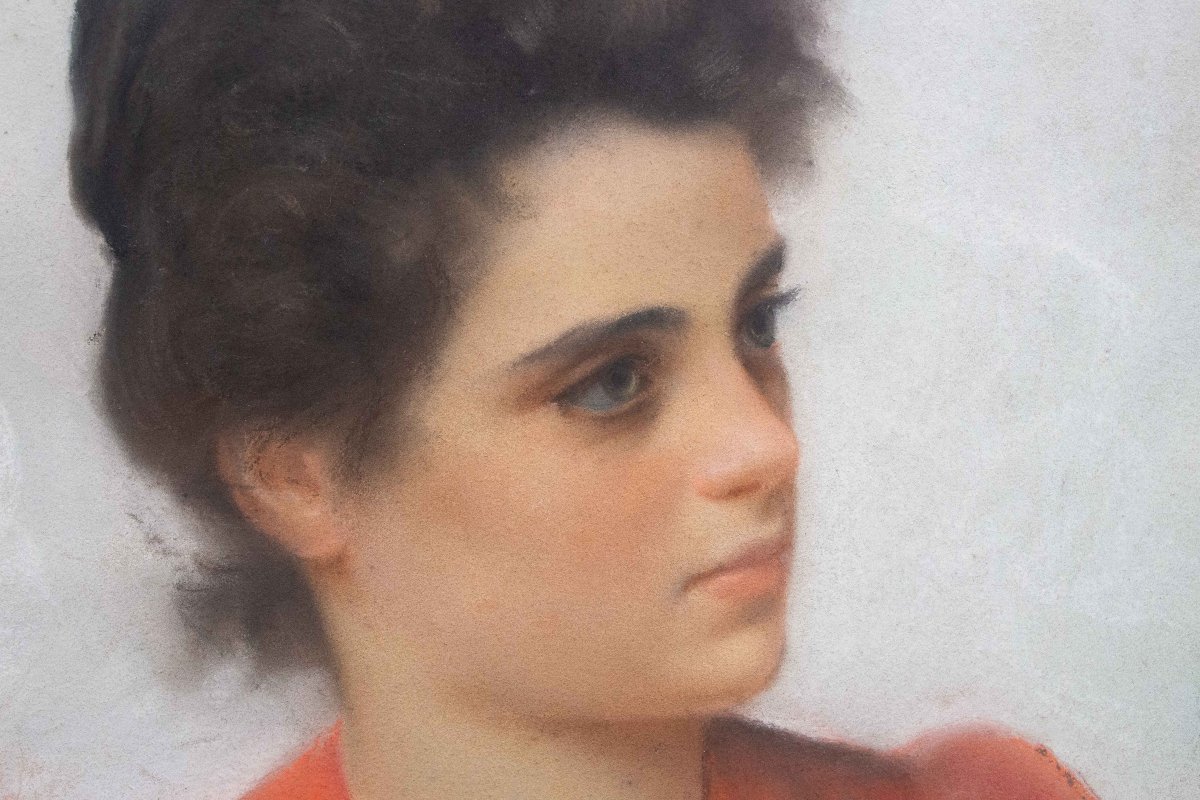 Vincenzo Caprile, « Portrait féminin », pastel sur papier, 1897-photo-3