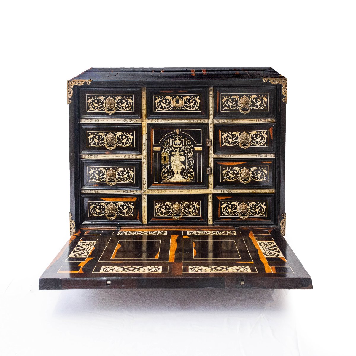 Ebony And Ivory Coin Box, 19th Century-photo-2