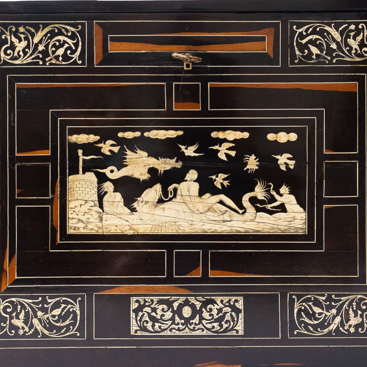 Ebony And Ivory Coin Box, 19th Century-photo-1
