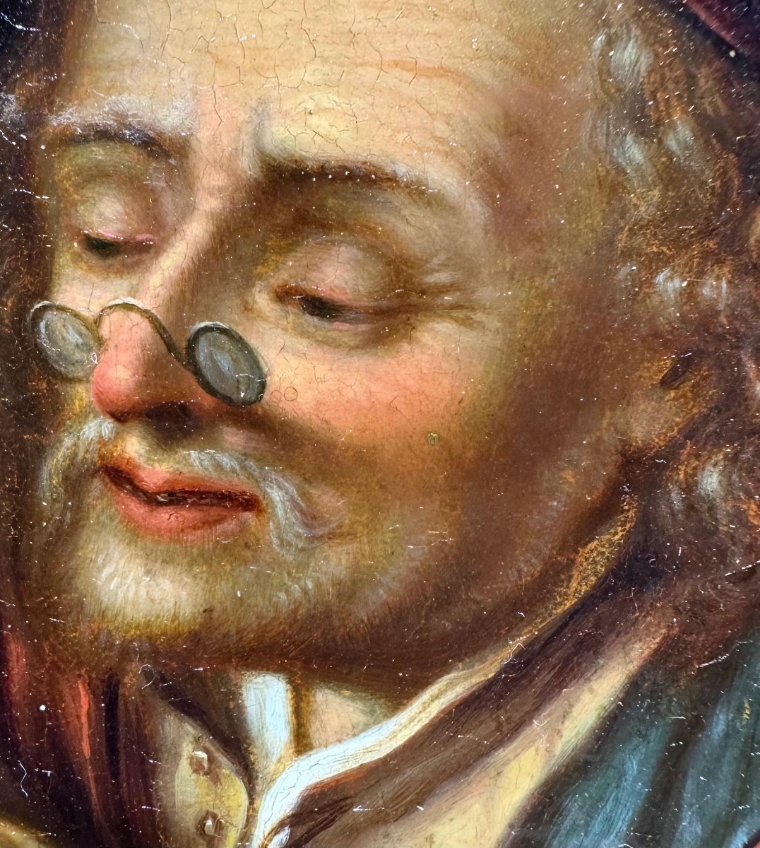 Follower Of Gerard Dou, “old Schoolmaster,” Late 19th Century-photo-3