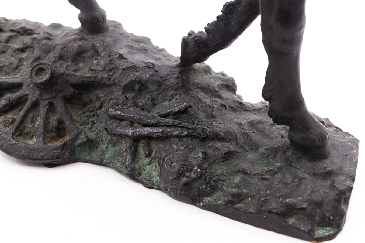 Pietro Canonica, “il Mulo - l'Umile Eroe” (the Mule - The Humble Hero), In Bronze, Signed, 1920-photo-3