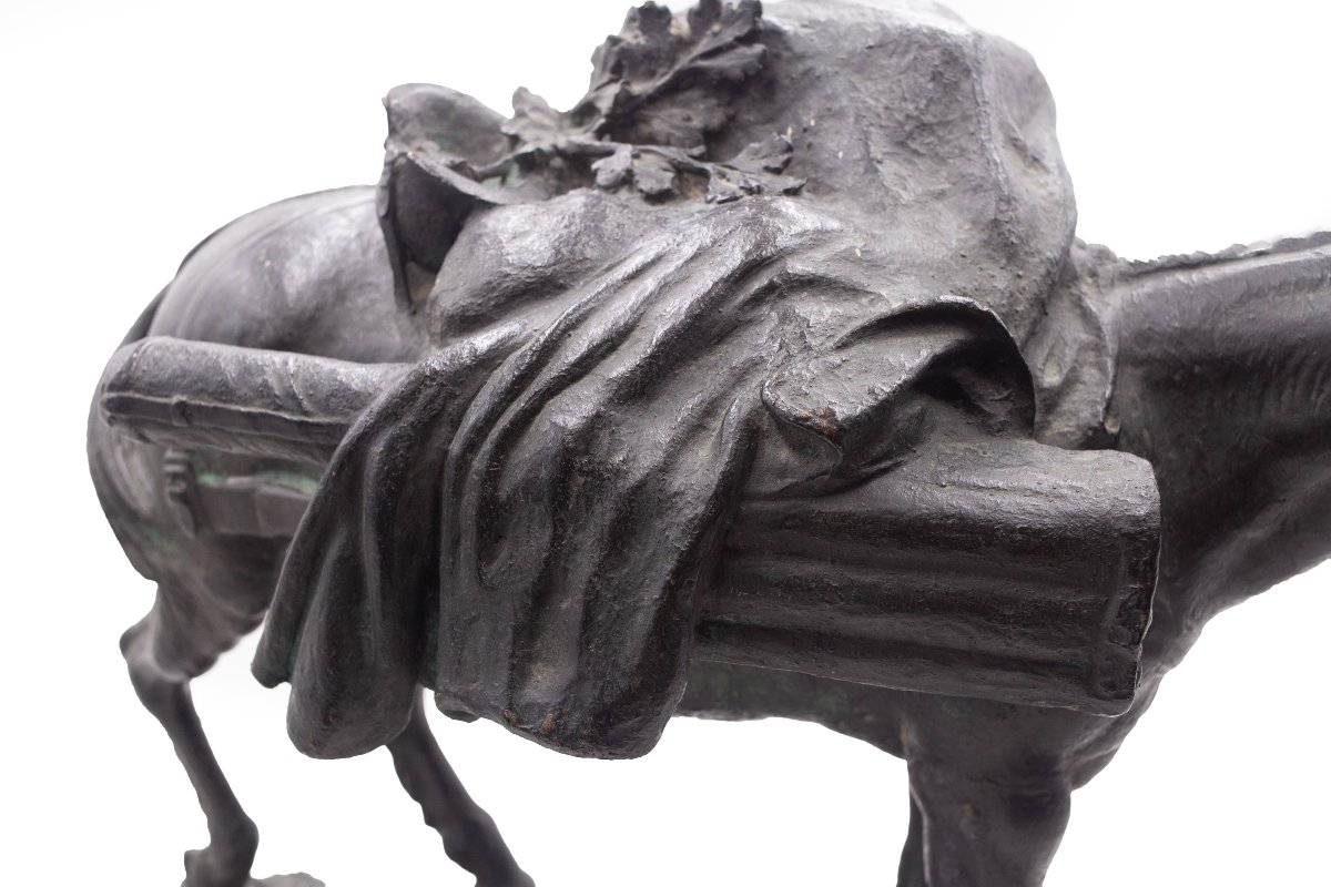 Pietro Canonica, “il Mulo - l'Umile Eroe” (the Mule - The Humble Hero), In Bronze, Signed, 1920-photo-4