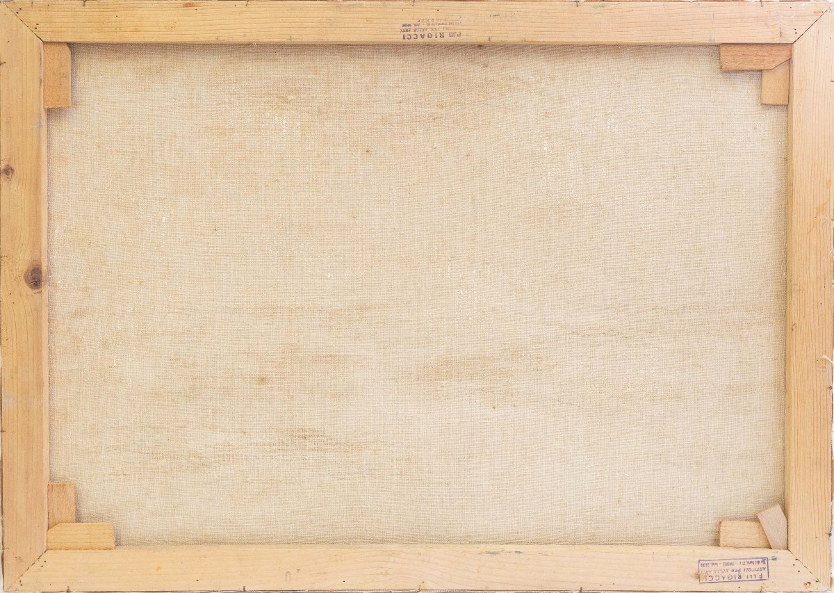 Luigi Zuccheri, « Laguna al crepuscolo » (Lagune au crépuscule), huile sur toile, XXe siècle-photo-4