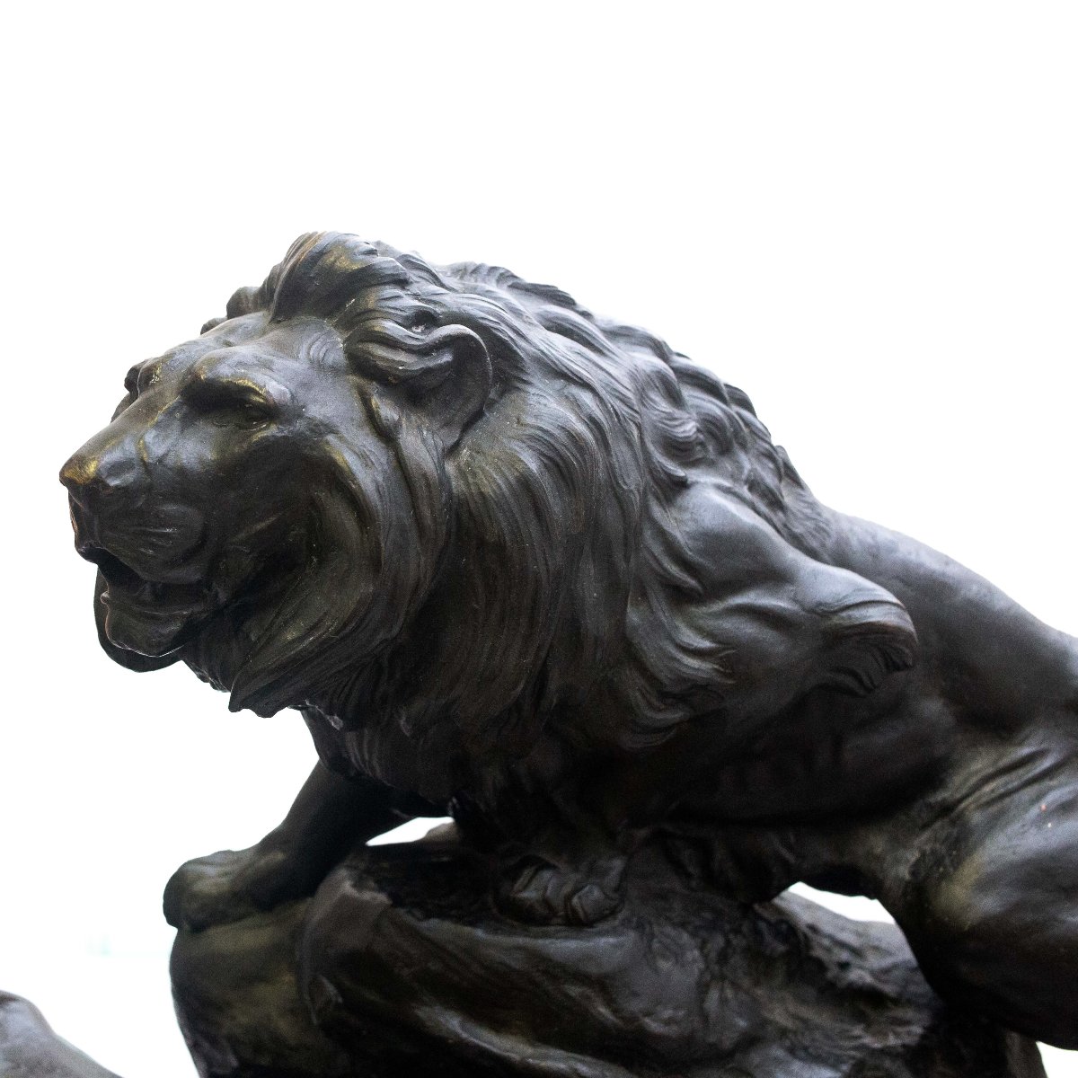 Edmond Masson, “group Of Lions,” Bronze, Signed, Mid-19th Century-photo-1
