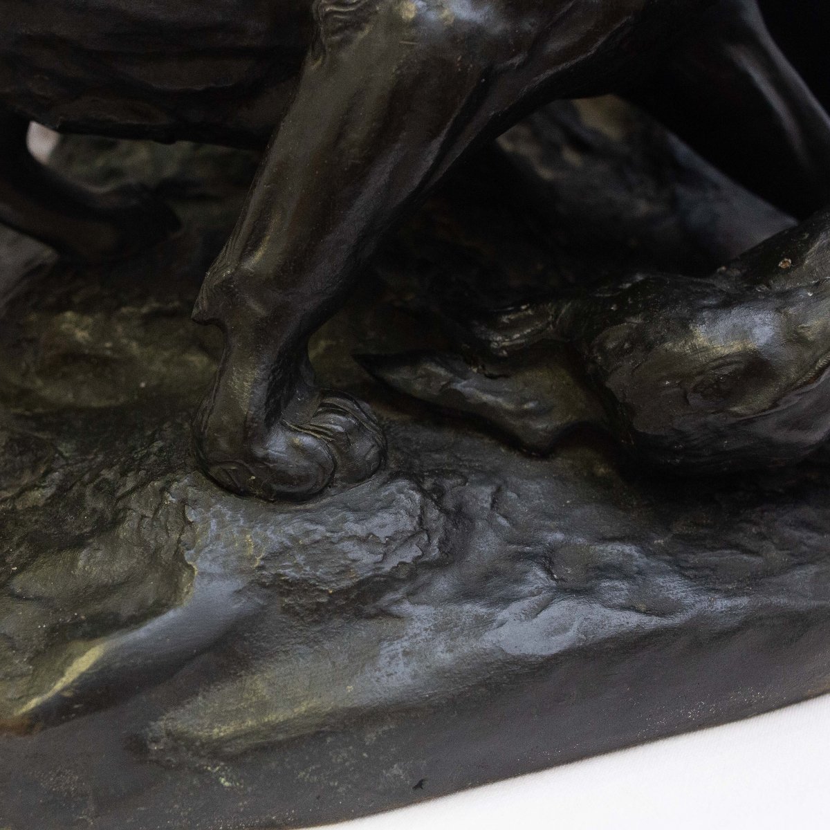 Edmond Masson, “group Of Lions,” Bronze, Signed, Mid-19th Century-photo-4