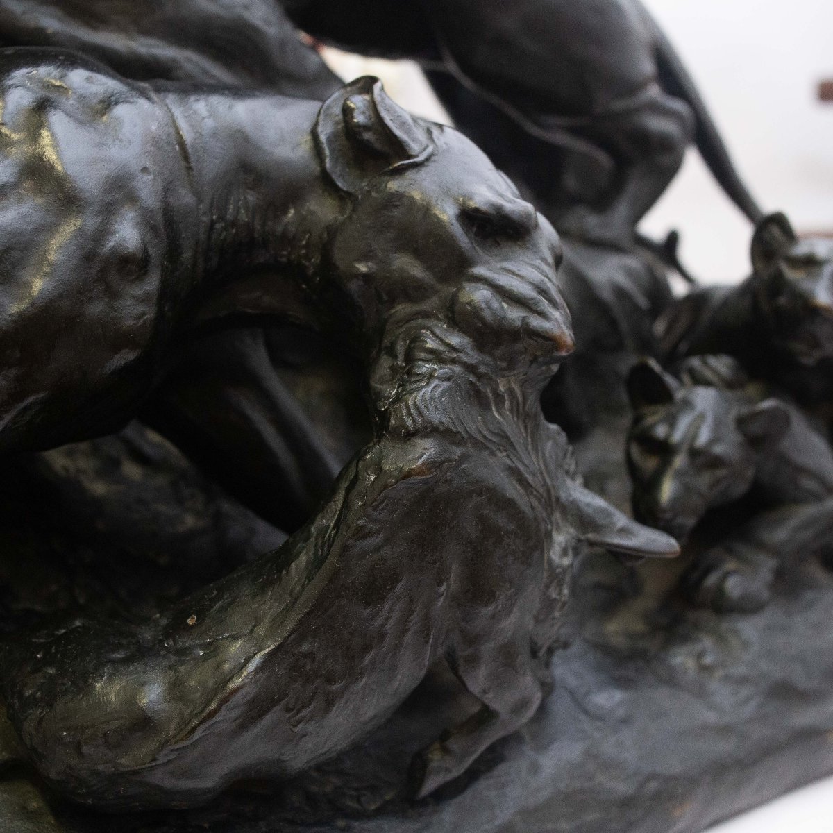 Edmond Masson, “group Of Lions,” Bronze, Signed, Mid-19th Century-photo-6
