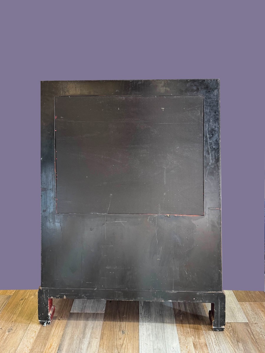 Two-door Wardrobe, Origin: China, Lacquered Wood – Mid-20th Century-photo-4