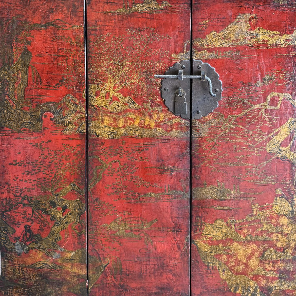 Two-door Wardrobe, Origin: China, Lacquered Wood – Mid-20th Century-photo-1