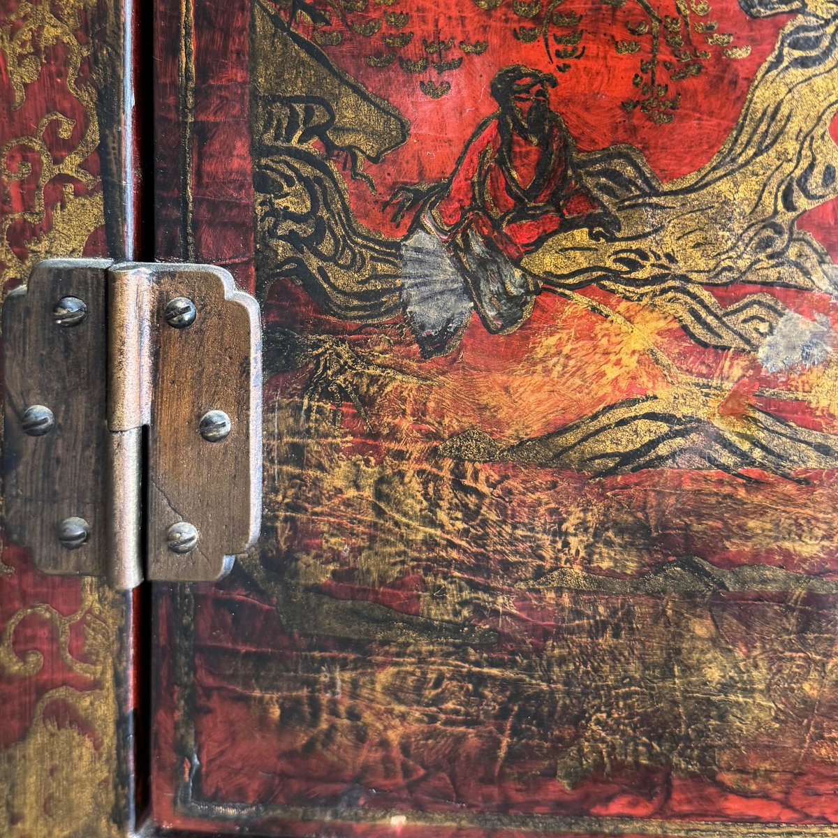 Two-door Wardrobe, Origin: China, Lacquered Wood – Mid-20th Century-photo-3