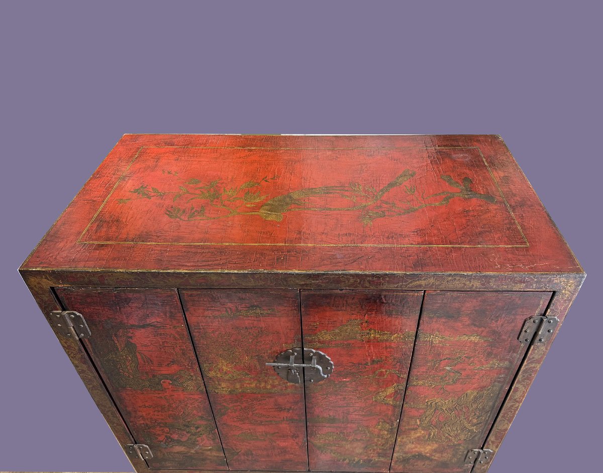 Two-door Wardrobe, Origin: China, Lacquered Wood – Mid-20th Century-photo-7