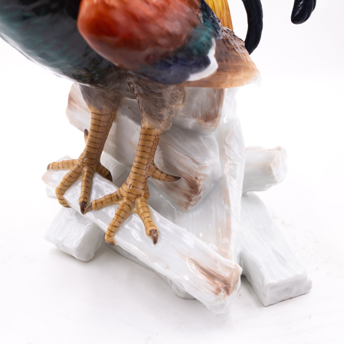 Céramique de Meissen, « Coq sur un tas de bois », fin du XIXe siècle, début du XXe siècle  -photo-1
