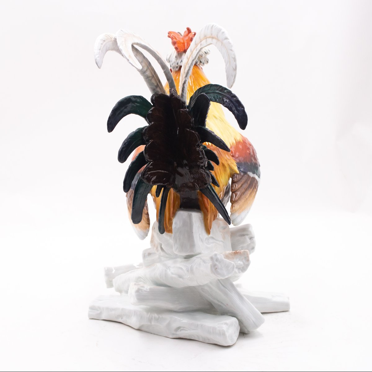 Céramique de Meissen, « Coq sur un tas de bois », fin du XIXe siècle, début du XXe siècle  -photo-3