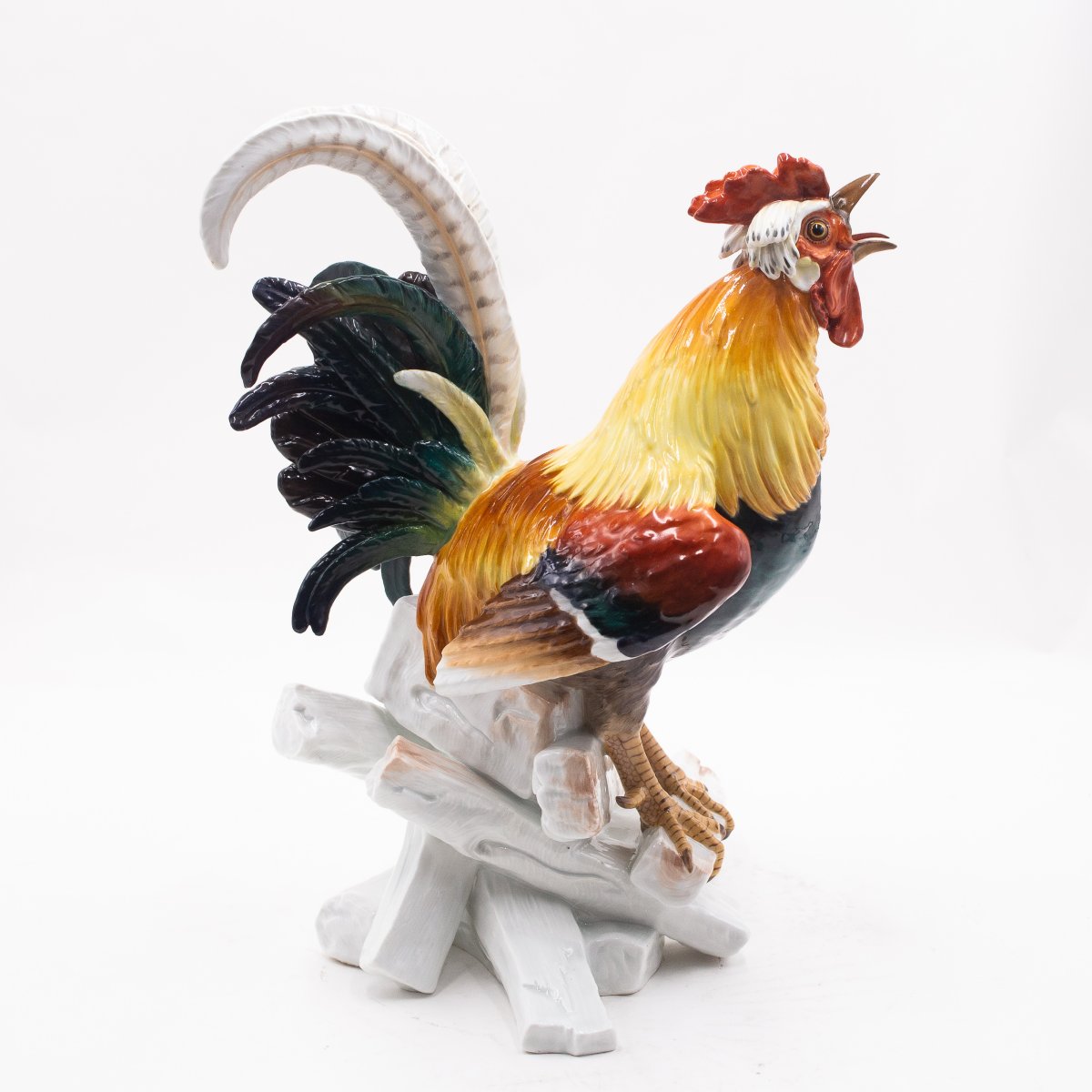 Céramique de Meissen, « Coq sur un tas de bois », fin du XIXe siècle, début du XXe siècle  -photo-5