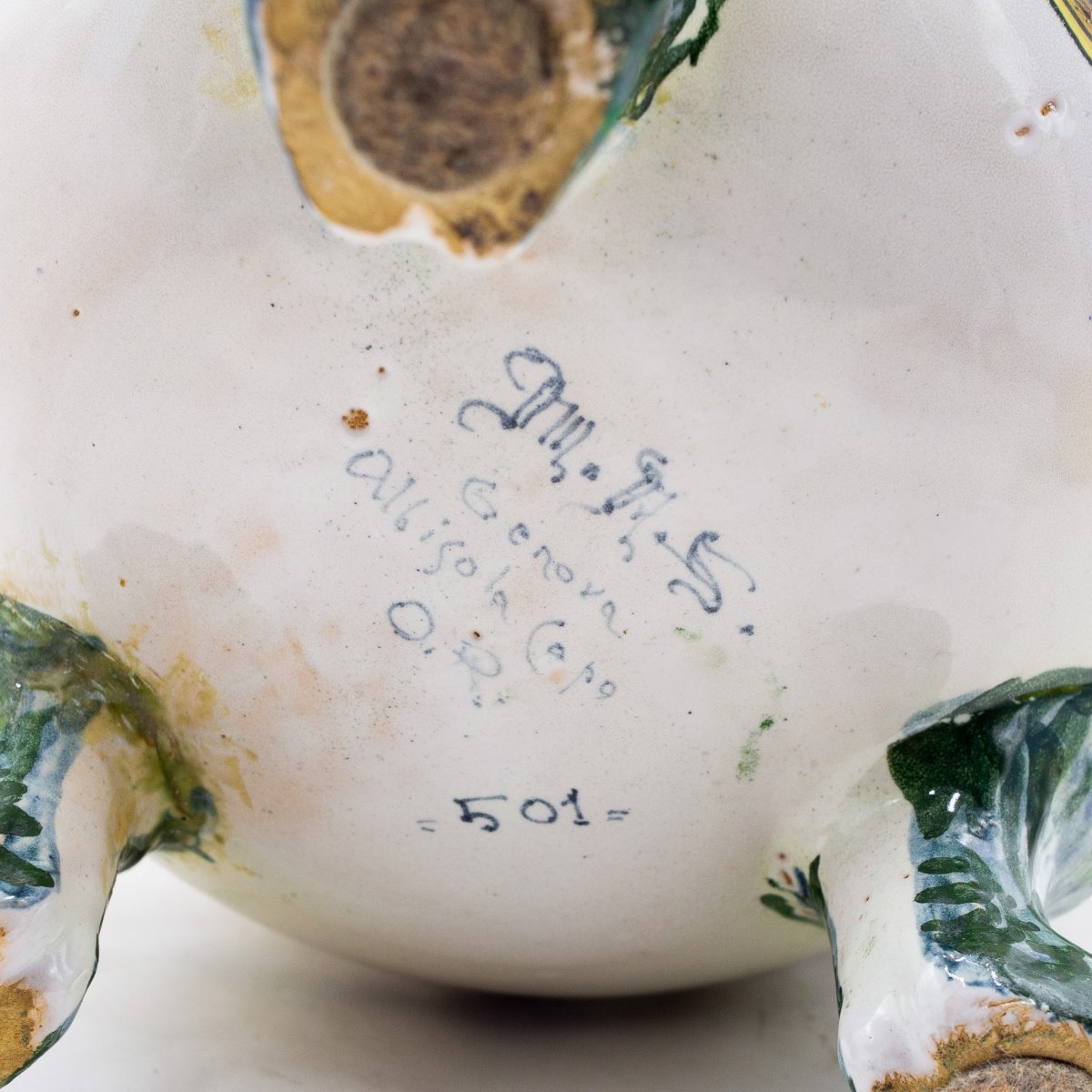 Vase en céramique émaillée et peinte – MAS (Maioliche Artistiche Savonesi), vers 1920-photo-4