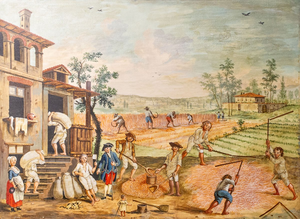 Giovanni Maria Genta, « Les quatre saisons », tempera, fin du XVIIIe siècle-photo-1