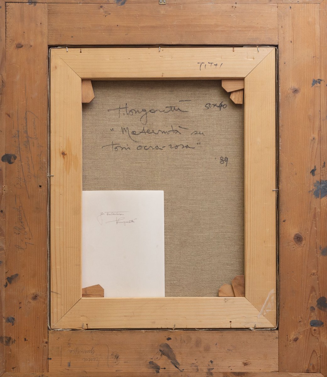 Trento Longaretti, “maternity,” Oil On Canvas, Signed, 1989-photo-4