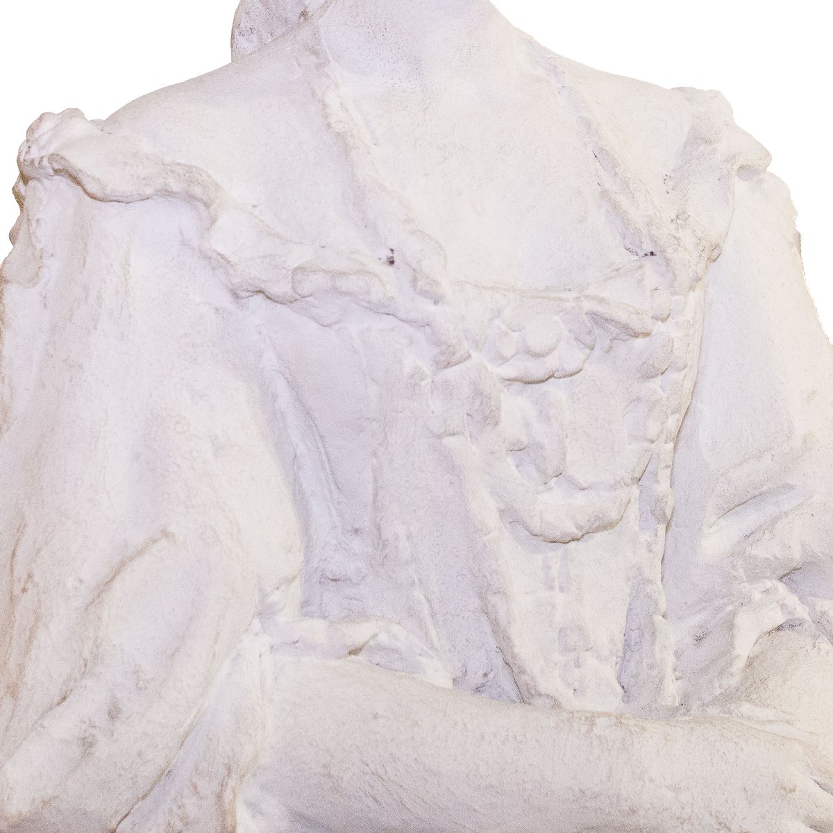 Noble Lady, Plaster Sculpture, 19th Century-photo-3