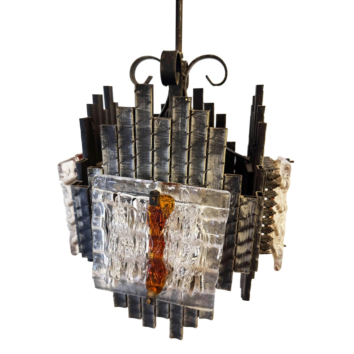 Lot de 4 lustres de style brutaliste, Murano, années 60-photo-3