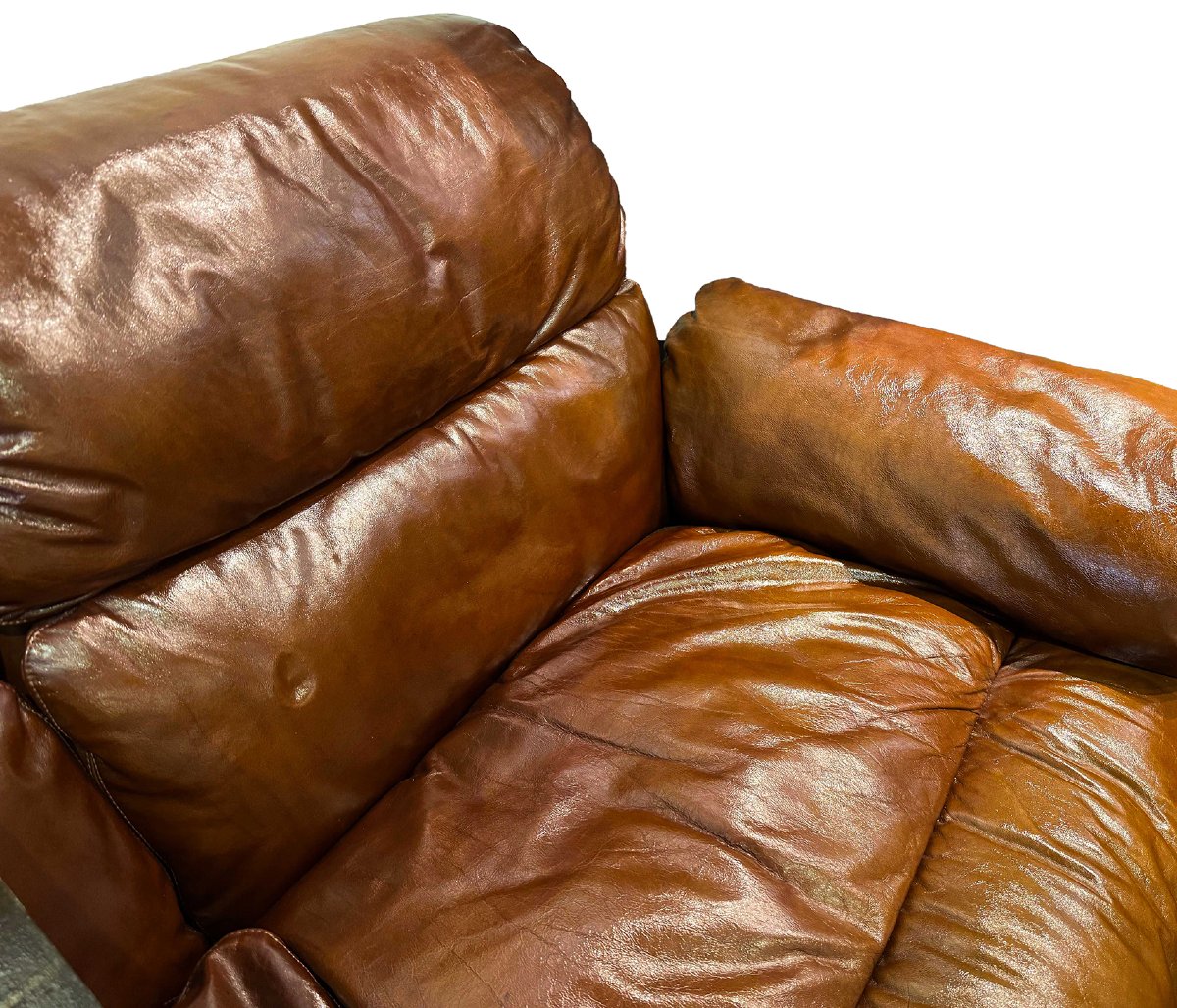 Pair Of Leather Sofas, Saporiti Italia, 1970s-photo-1