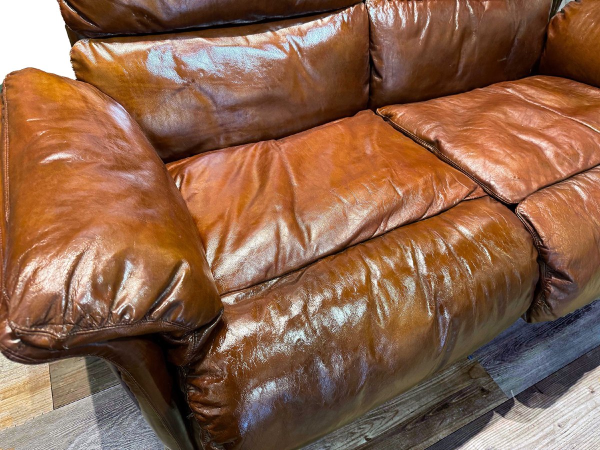Pair Of Leather Sofas, Saporiti Italia, 1970s-photo-4