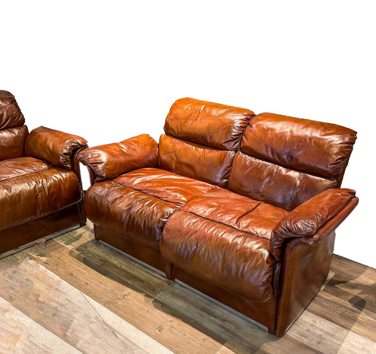 Pair Of Leather Sofas, Saporiti Italia, 1970s-photo-5