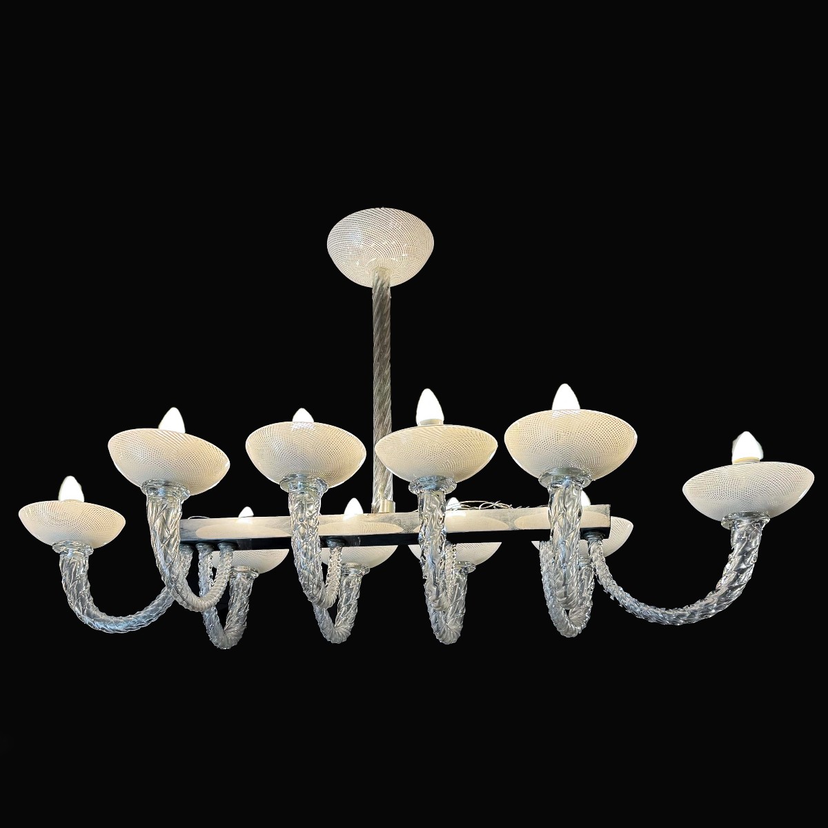 Lustre Venini en verre de Murano, années 50