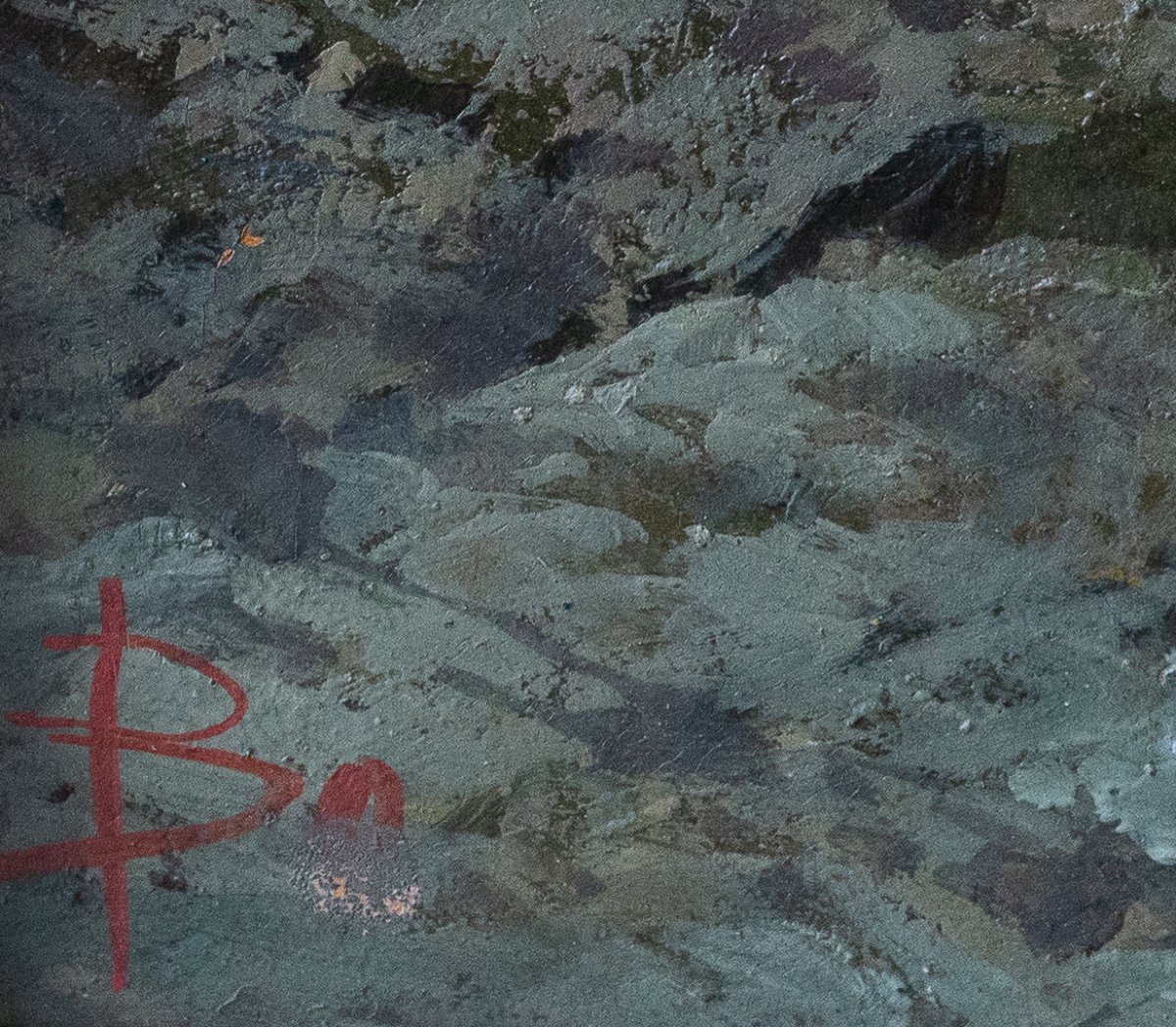 Giacinto Bo, « Vedute Naturali », huile sur carton, XIXe siècle-photo-4