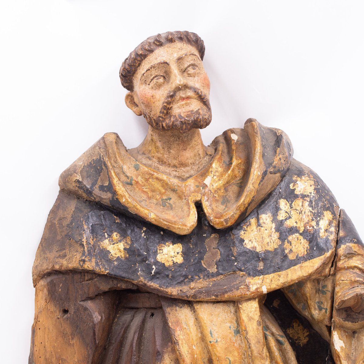 Sculpture religieuse en bois polychrome, XVIIe siècle-photo-2