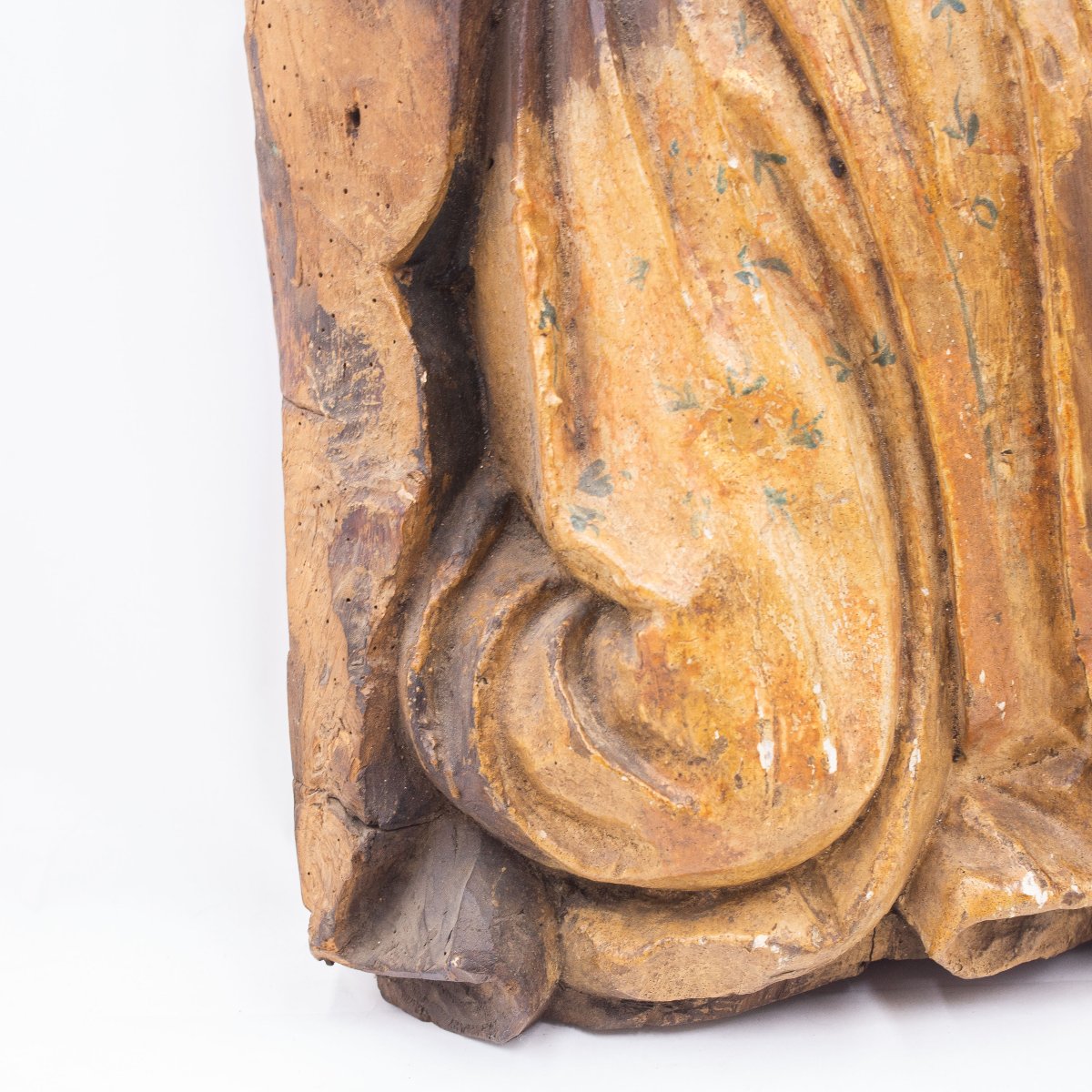 Sculpture religieuse en bois polychrome, XVIIe siècle-photo-3