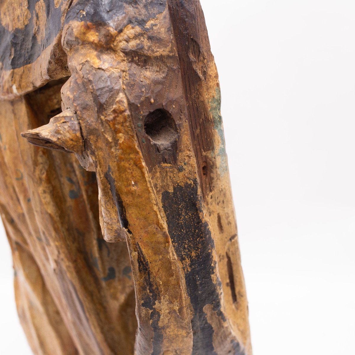 Sculpture religieuse en bois polychrome, XVIIe siècle-photo-6