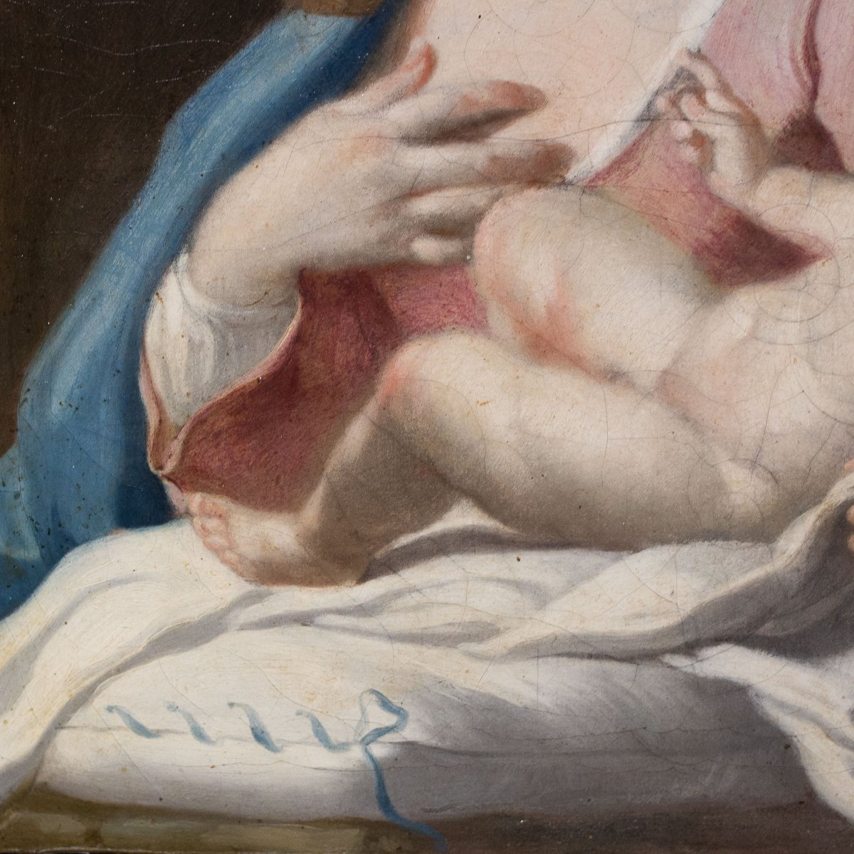 Francesco De Mura, “madonna With Child,” Oil On Canvas, 18th Century-photo-6