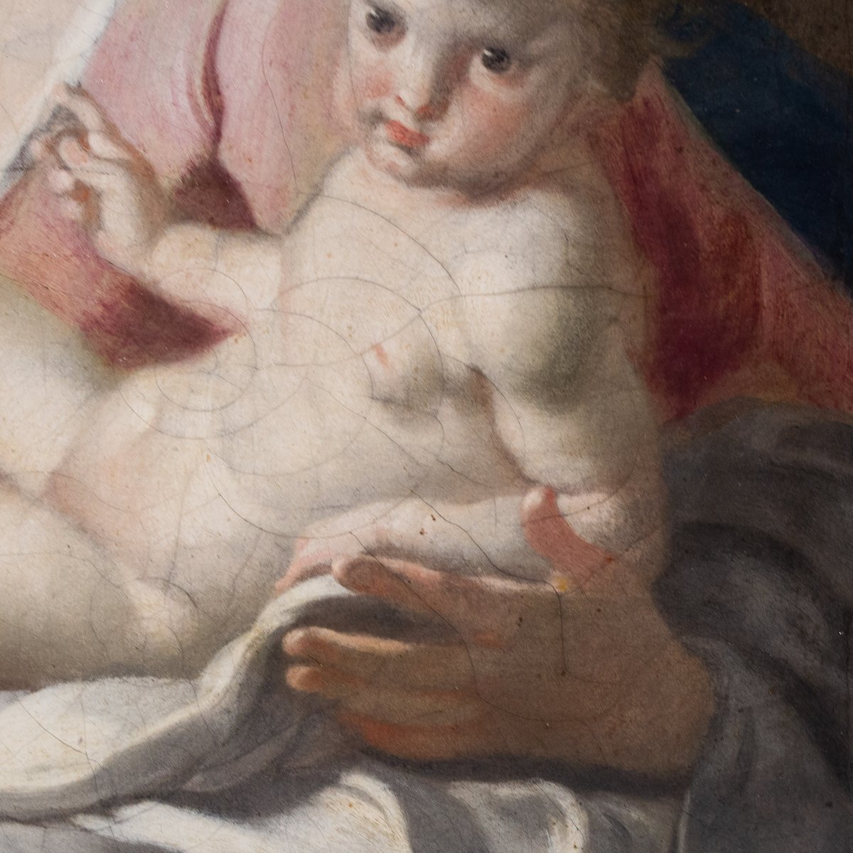 Francesco De Mura, “madonna With Child,” Oil On Canvas, 18th Century-photo-7