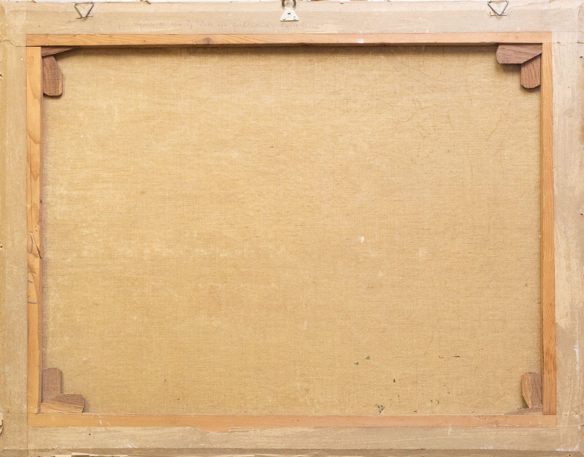 Leonardo Roda, « Nomadi », huile sur toile, signée, début du XXe siècle -photo-2