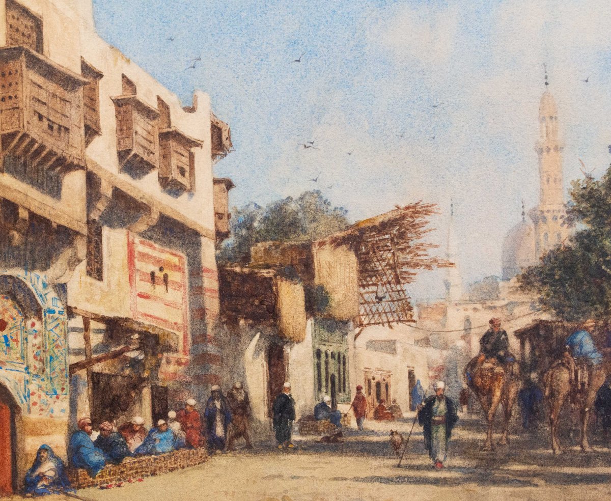 Alberto Pasini, « Le Caire », aquarelle sur papier, XIXe siècle  -photo-4