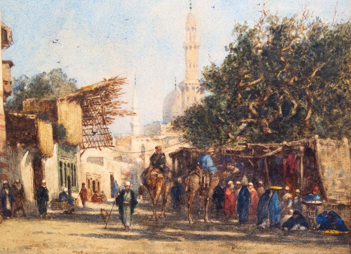 Alberto Pasini, « Le Caire », aquarelle sur papier, XIXe siècle  -photo-5