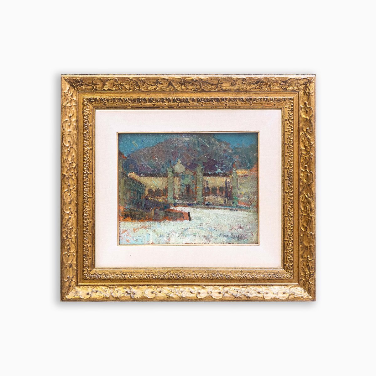 Alessandro Lupo, “oropa,” Oil On Cardboard, 20th Century-photo-2