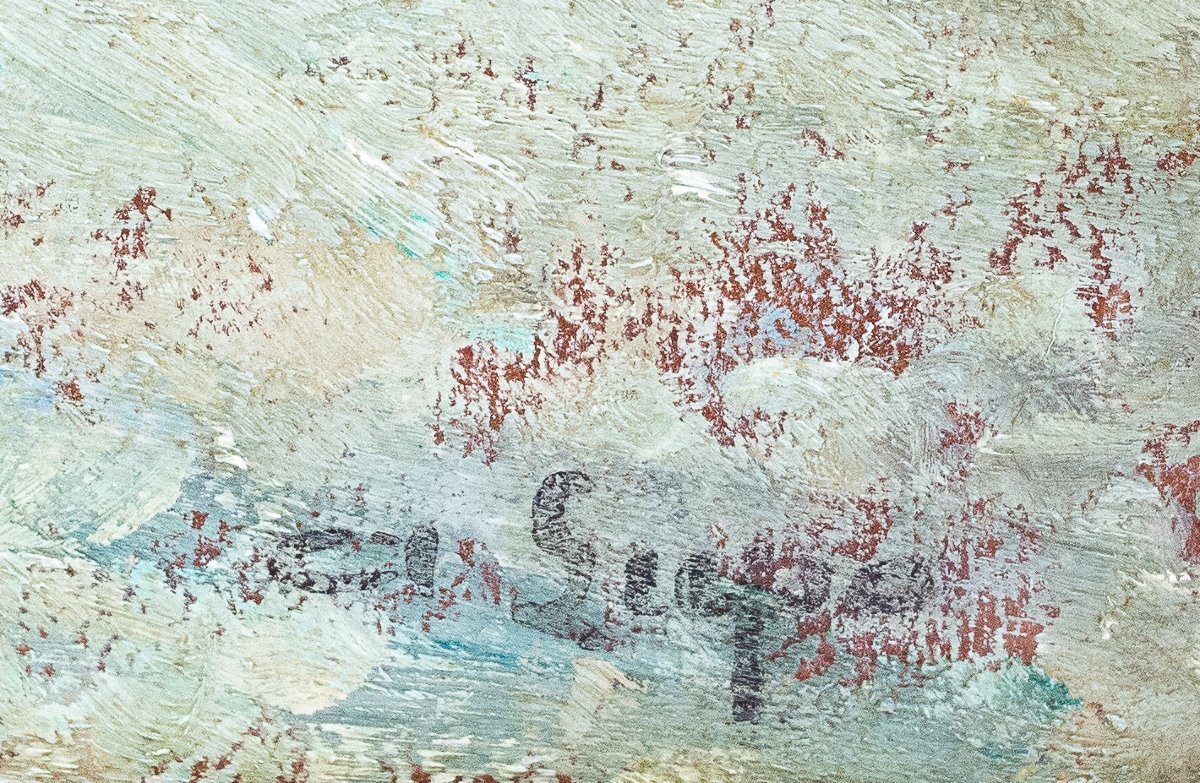 Alessandro Lupo, “oropa,” Oil On Cardboard, 20th Century-photo-4