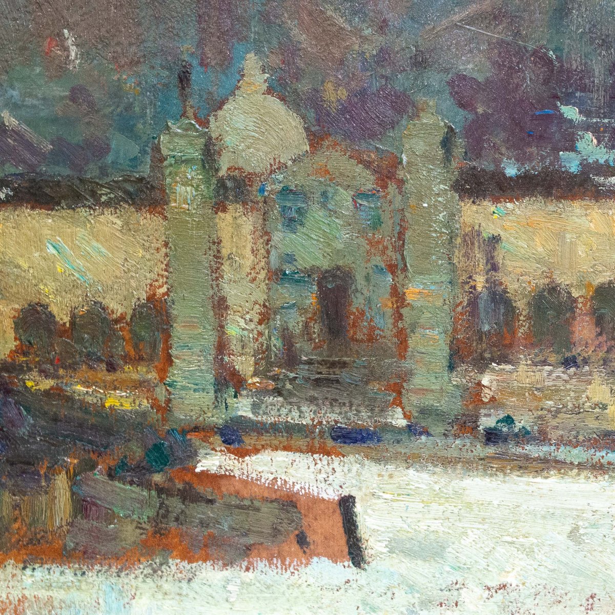 Alessandro Lupo, “oropa,” Oil On Cardboard, 20th Century-photo-7