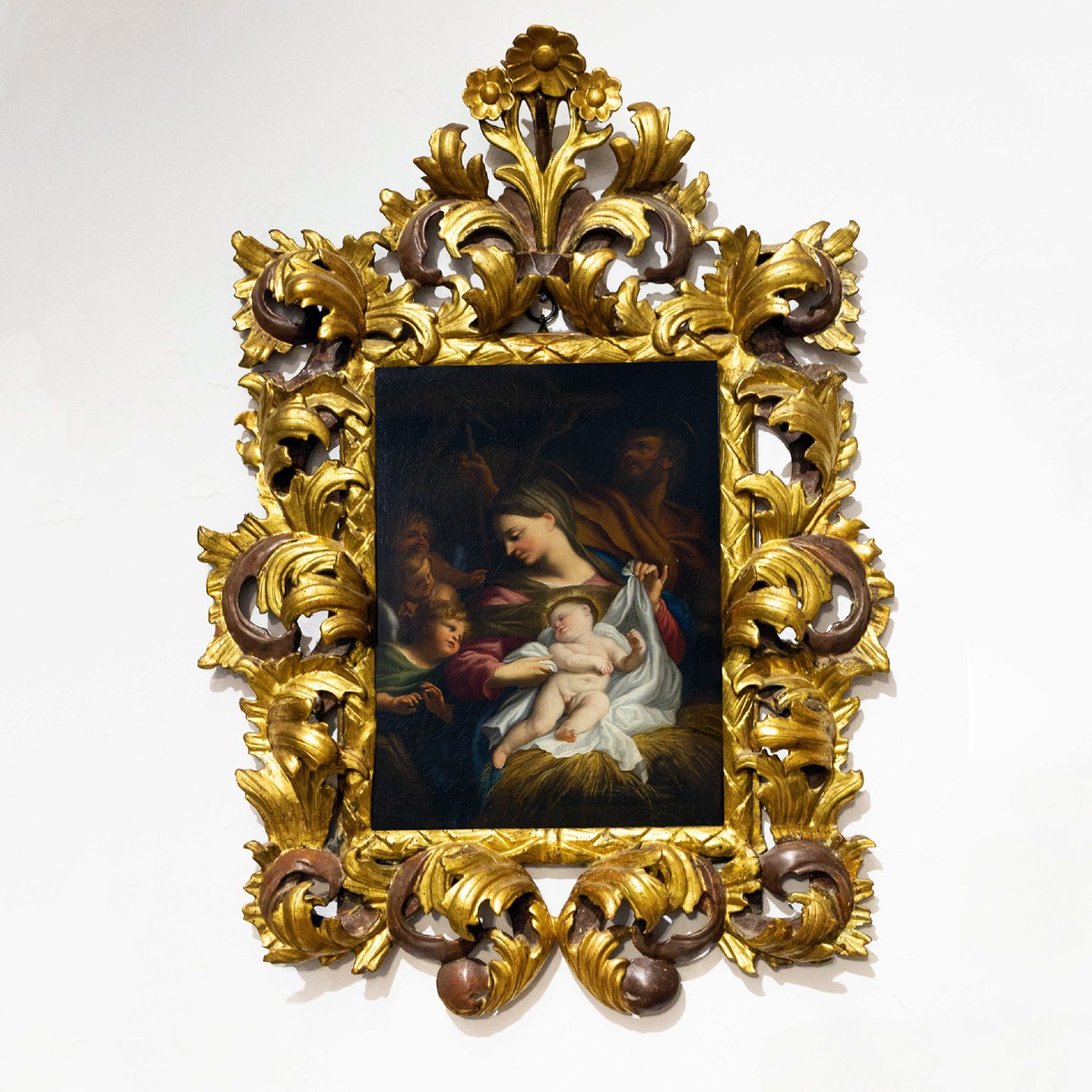 Domenico Piola, “holy Family,” Oil On Canvas, 17th Century