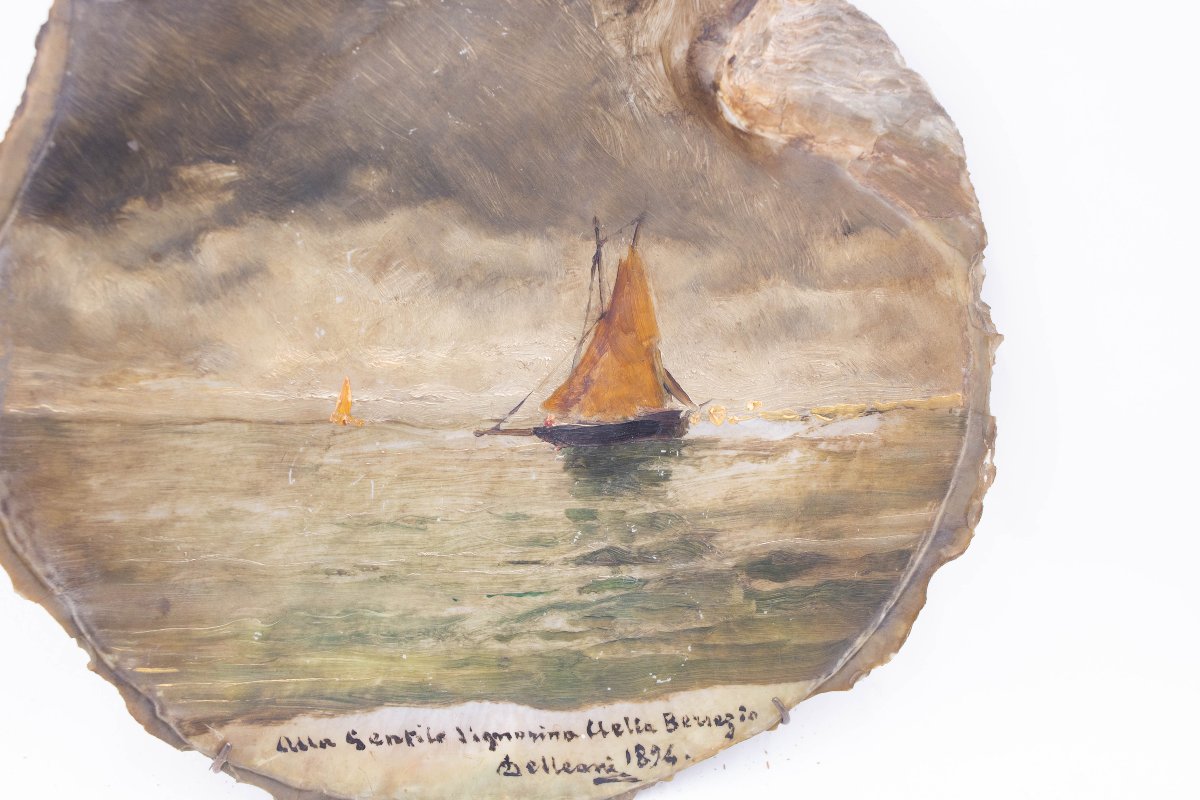 Coquillage peint par Lorenzo Delleani – 1894-photo-3