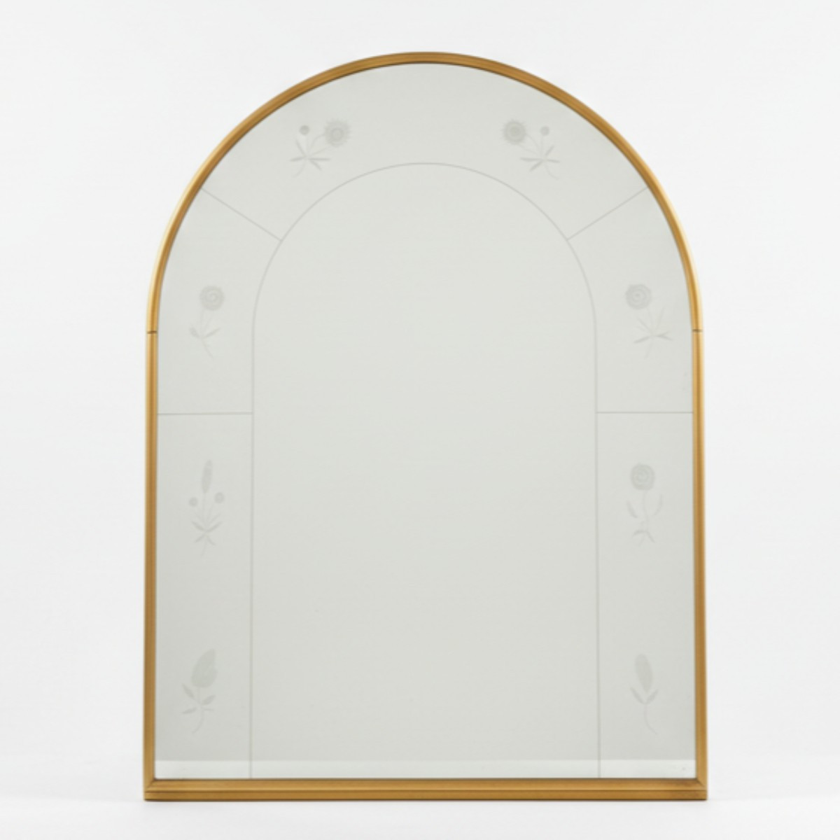 Arched Mirror With Brass Frame, 1950s
