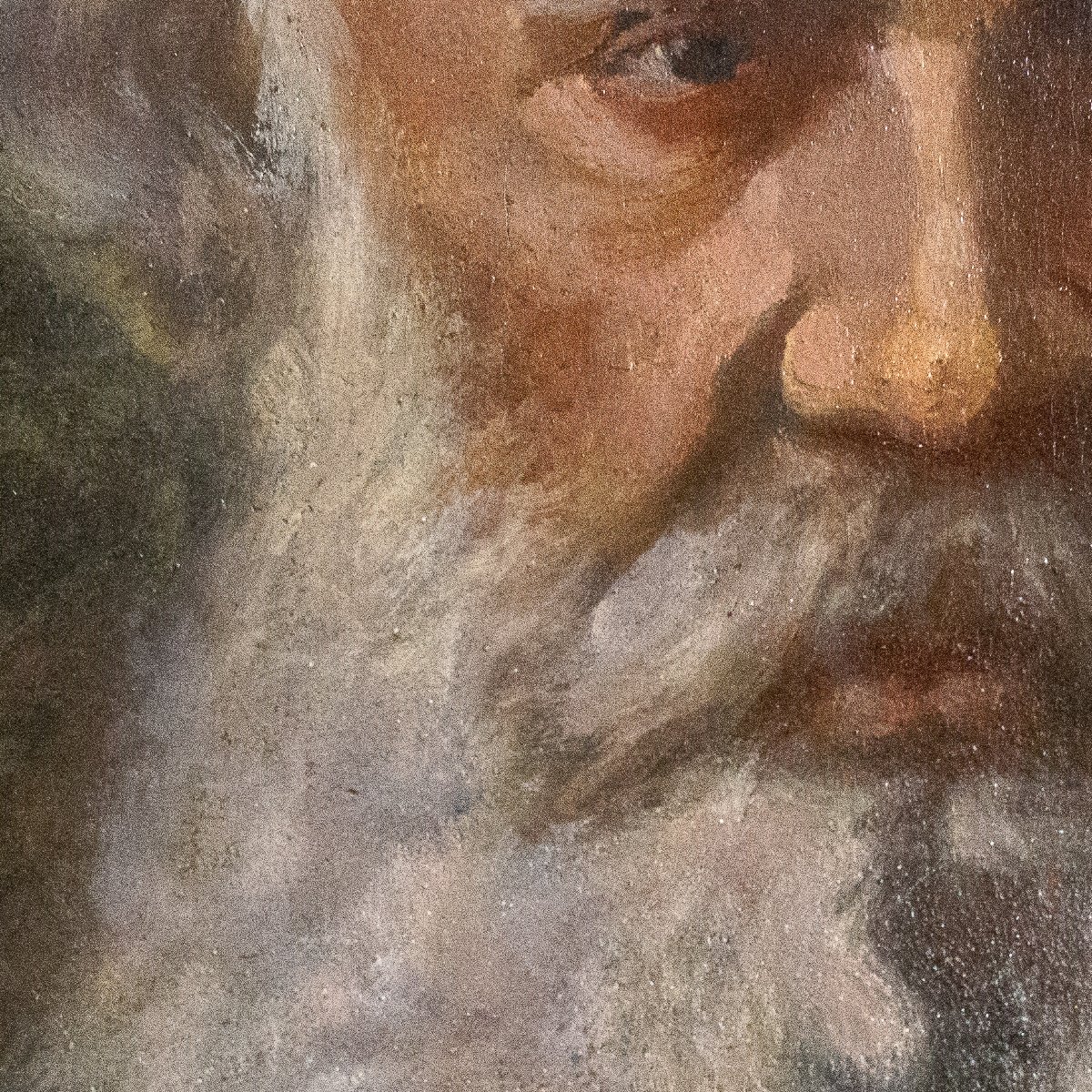 « Portrait d'un vieil homme », huile sur bois, XIXe siècle-photo-4