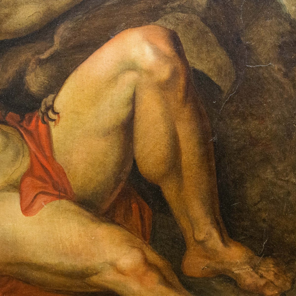 Antonio Ciseri, « Prométhée enchaîné », huile sur papier, XIXe siècle-photo-1