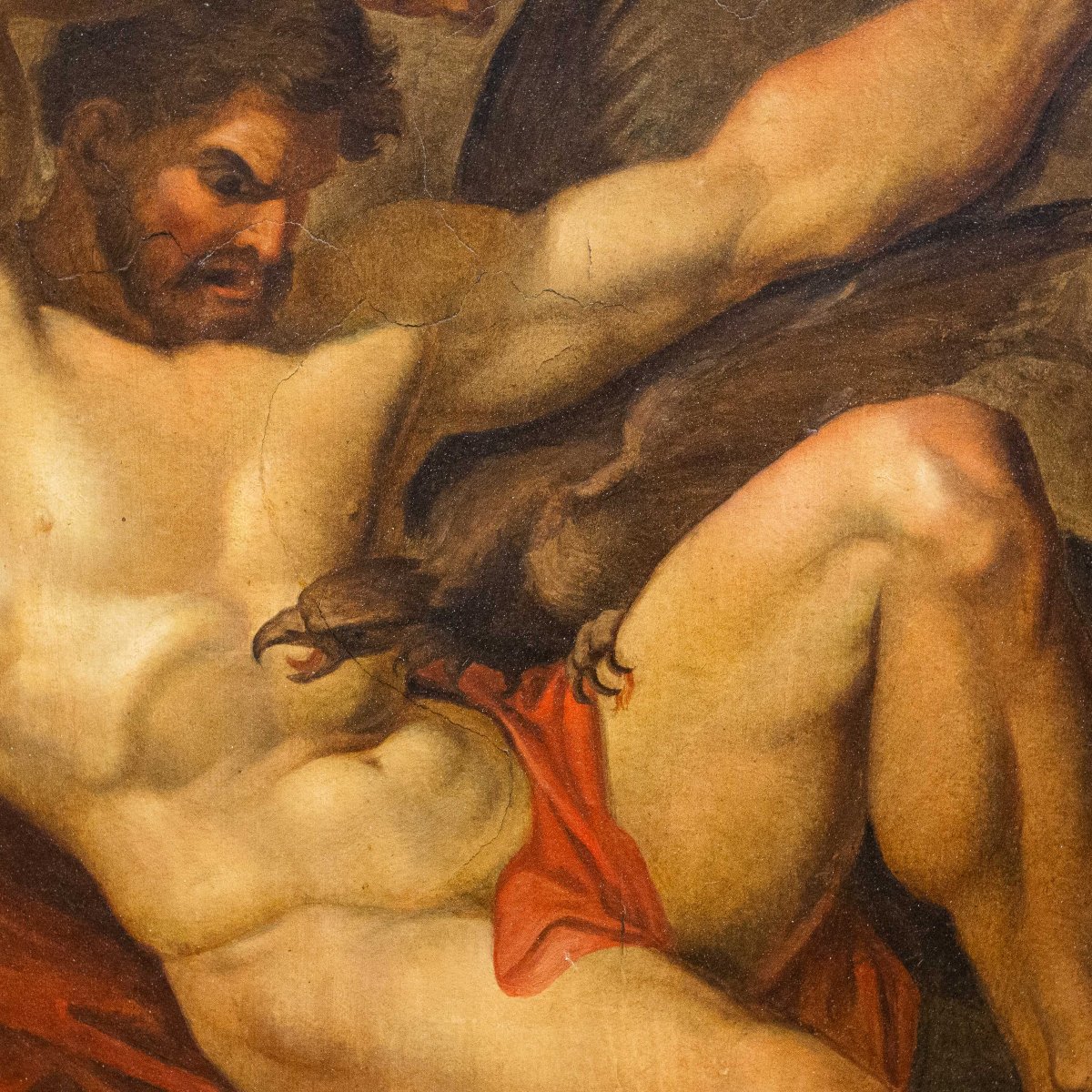 Antonio Ciseri, « Prométhée enchaîné », huile sur papier, XIXe siècle-photo-3