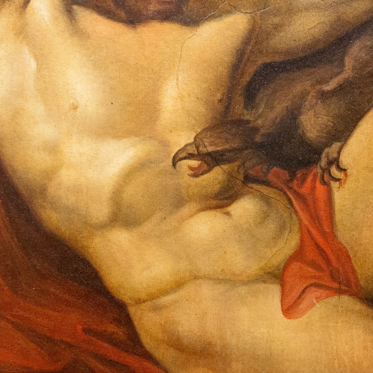 Antonio Ciseri, « Prométhée enchaîné », huile sur papier, XIXe siècle-photo-4