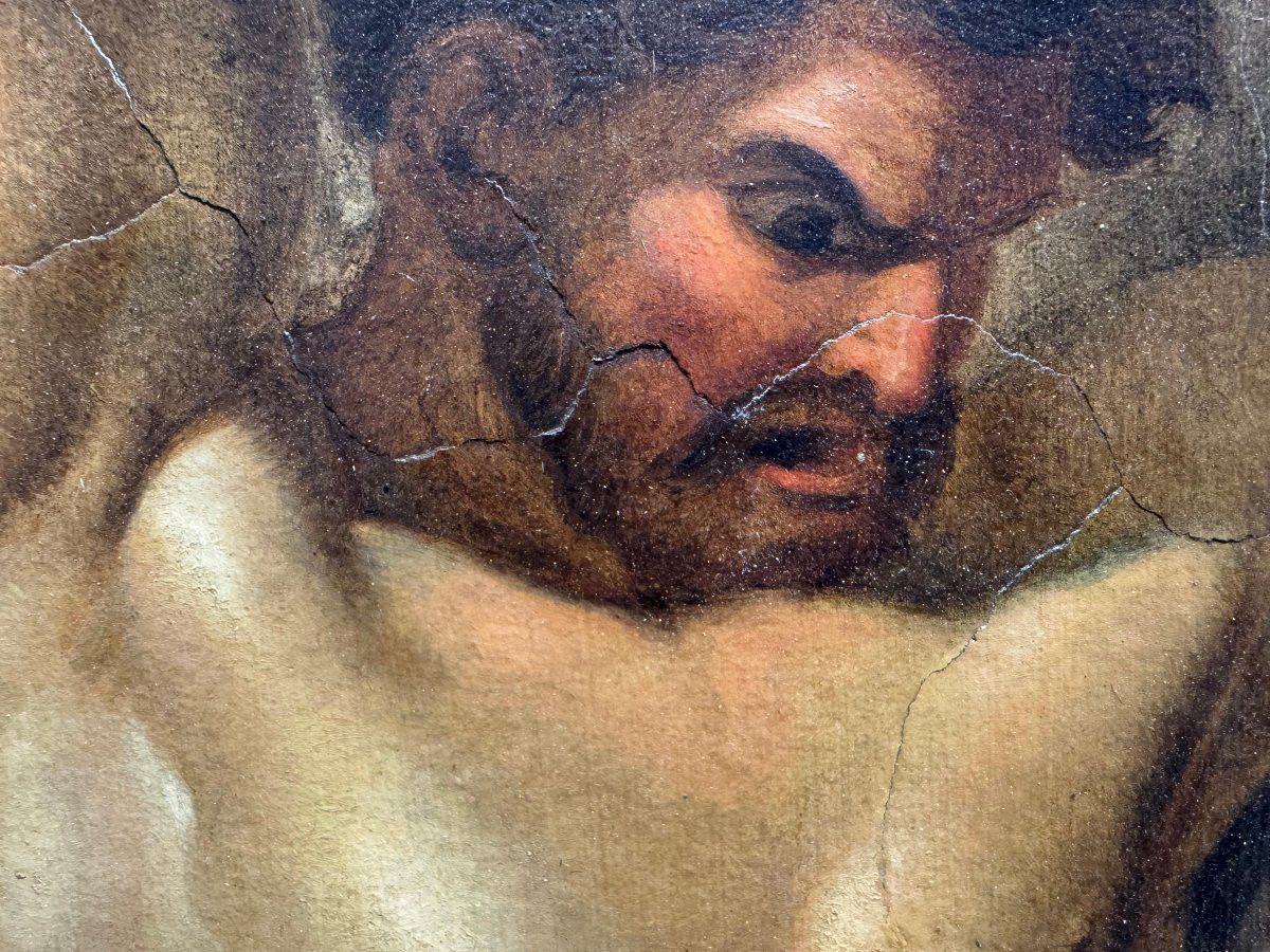 Antonio Ciseri, « Prométhée enchaîné », huile sur papier, XIXe siècle-photo-6