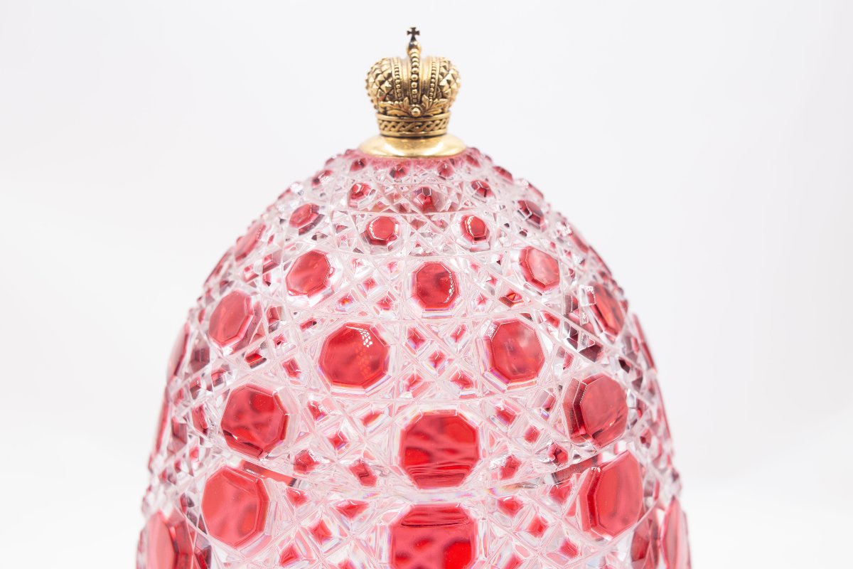 Fabergé, vase/œuf, en cristal, marqué, époque 1900-photo-2