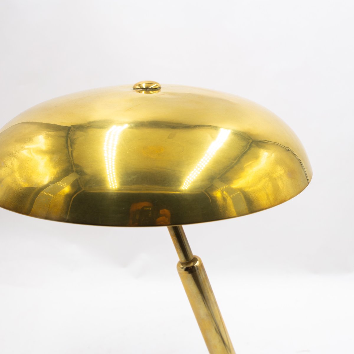 Giovanni Michelucci pour Lariolux, lampe en laiton, années 40-photo-2